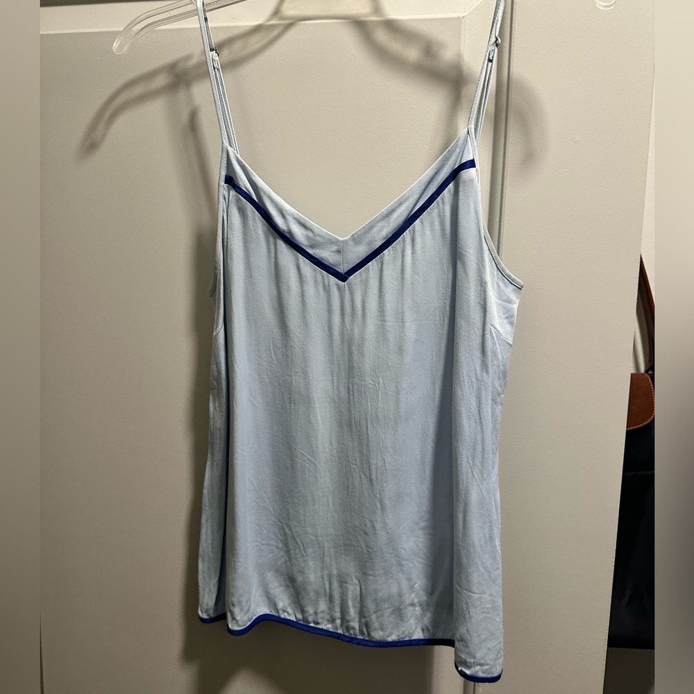 Floreat Anthropologie light blue contrast trim camisole tank top